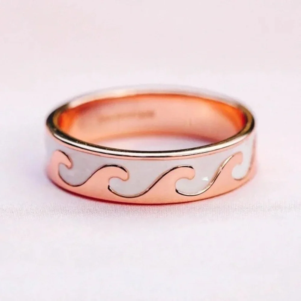 ❄️ Pura Vida | Reversible Enamel Wave Ring Silver or Rose Gold Various Beach